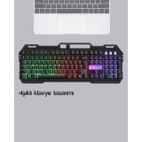 Profesyonel Oyuncu Klavye Mouse Seti – RGB Işıklı Türkçe Q DPI Ayarlı 