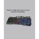 RGB Işıklı Oyuncu Klavye Mouse Seti – Türkçe Q Ayarlanabilir DPI Ergon