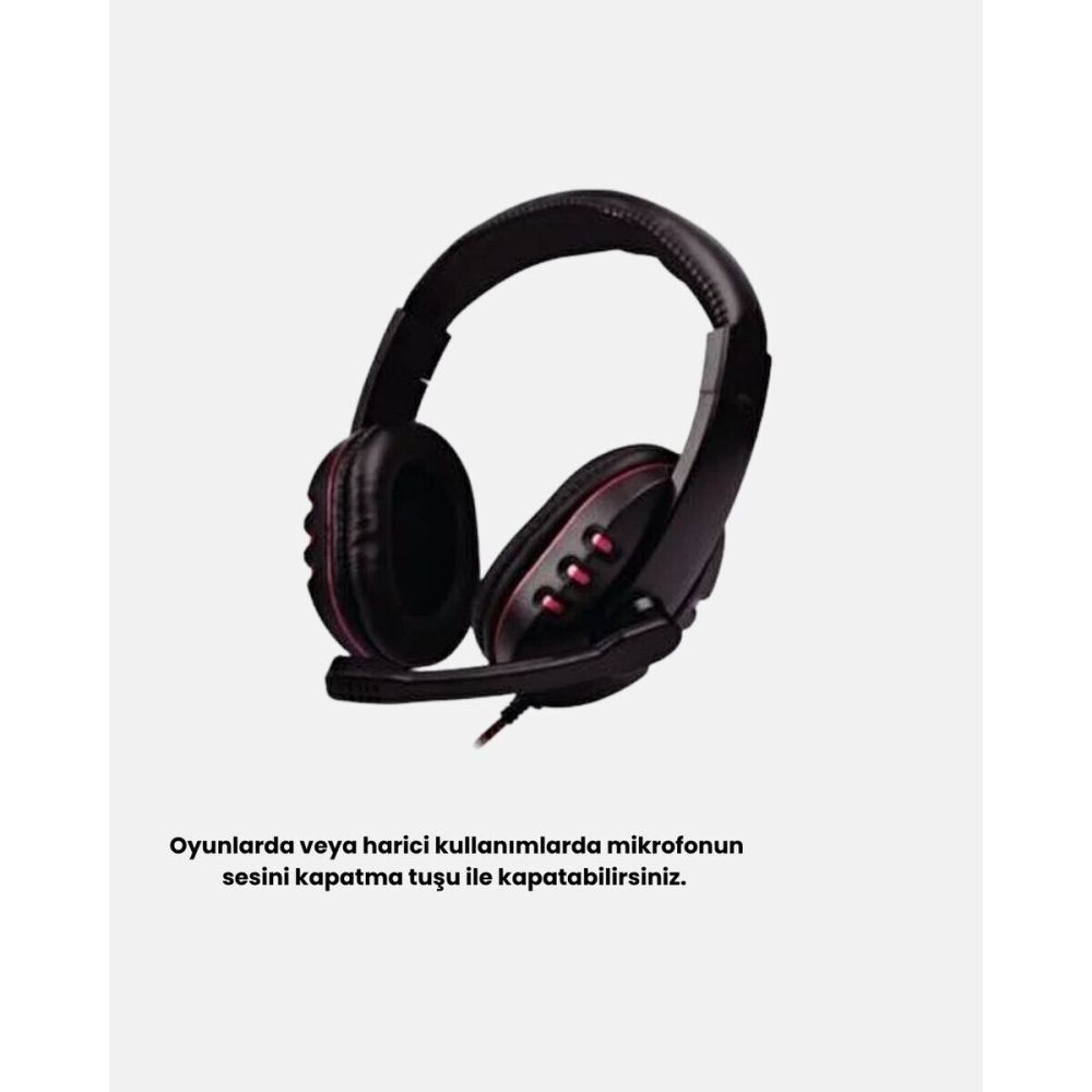 Stereo Ses Destekli Mikrofonlu Gaming Kulaklık – Yumuşak Pedli