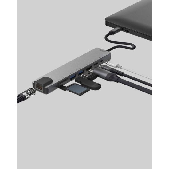 Alüminyum Kasalı MacBook USB-C Hub – 4K HDMI USB 3.0 SD/TF Kart Girişi
