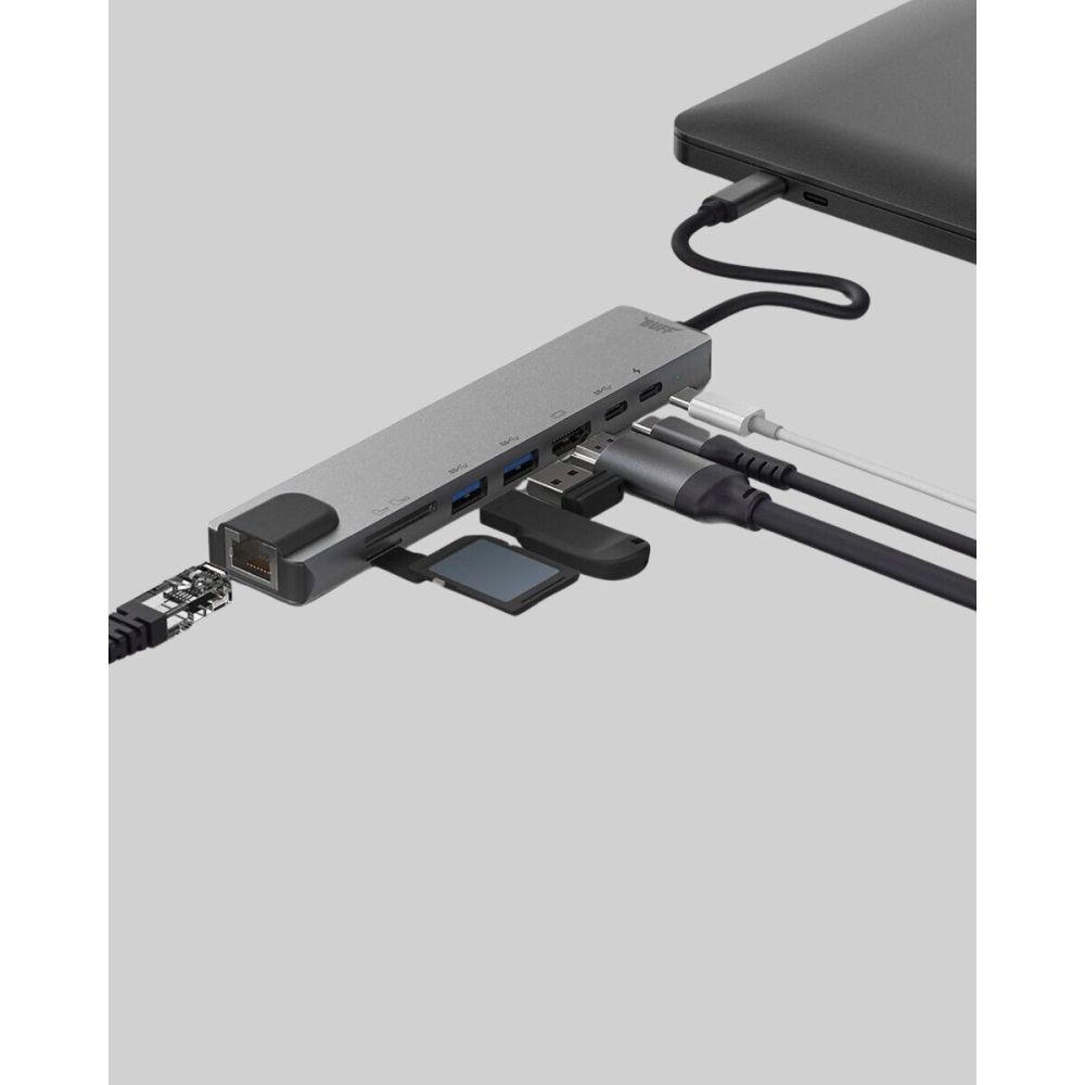 Alüminyum Kasalı MacBook USB-C Hub – 4K HDMI USB 3.0 SD/TF Kart Girişi