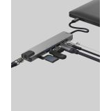 Alüminyum Kasalı MacBook USB-C Hub – 4K HDMI USB 3.0 SD/TF Kart Girişi