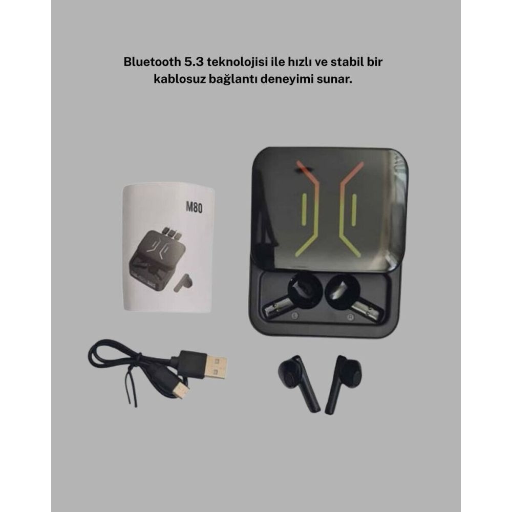 Bluetooth 5.3 Kulaklık – Kablolu & Kablosuz Kullanım 2000 mAh Powerban
