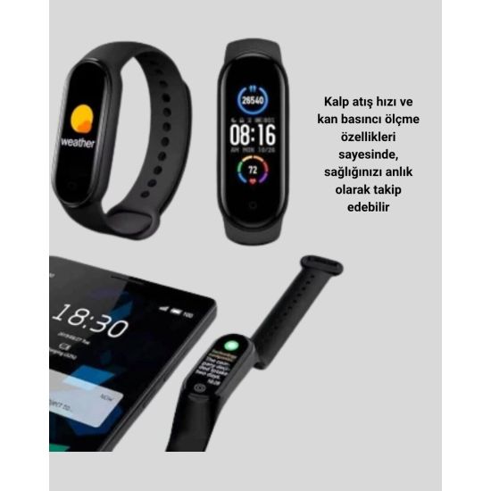 Akıllı Bileklik – Kalp Atış Uyku ve Adım Takibi IP67 Su Geçirmez