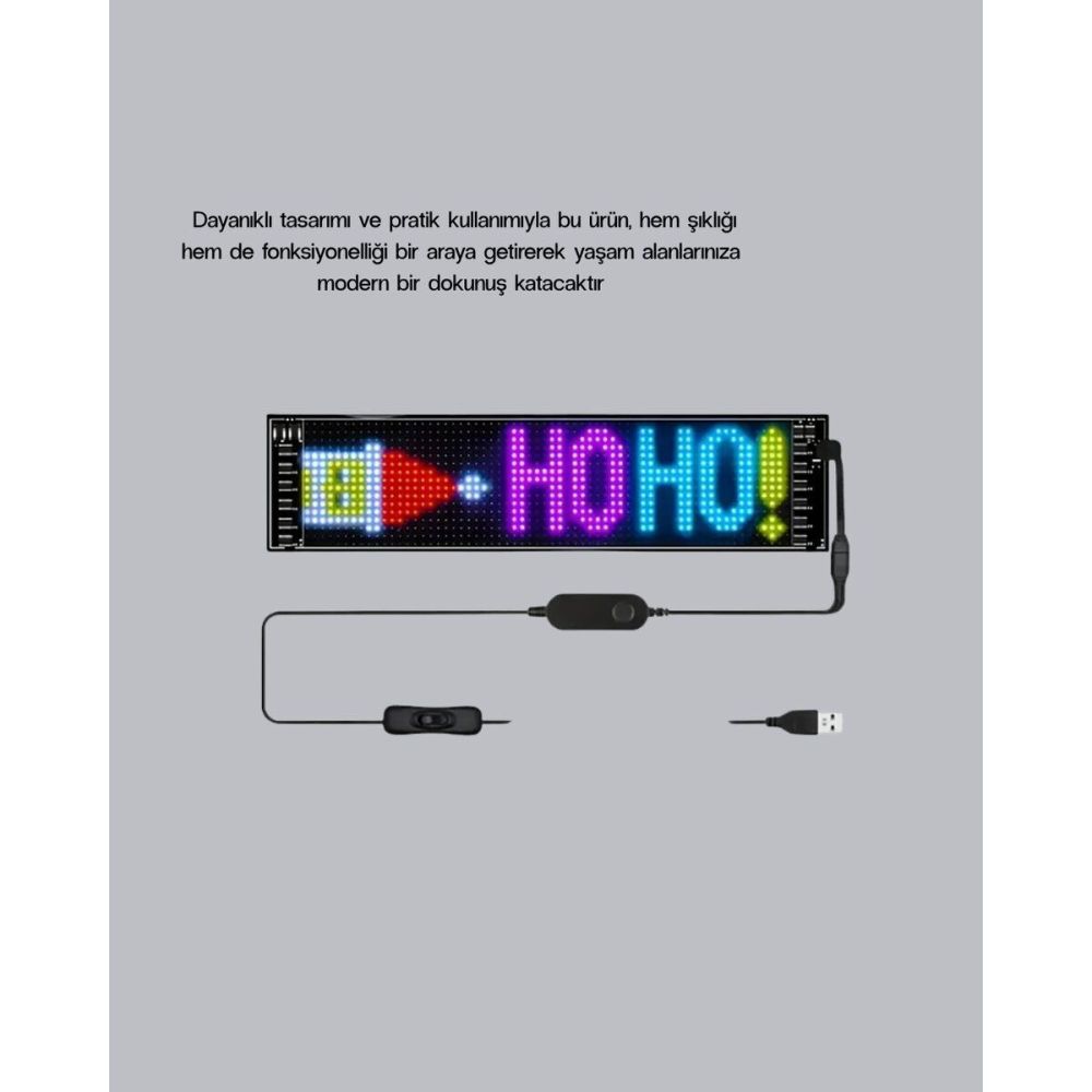 RGB LED Panel – USB Güç Girişli GIF ve Yazı Gösterimli Akıllı Ekran