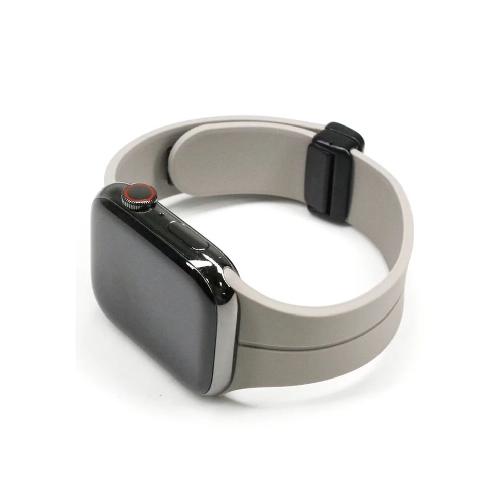 Ally Apple Watch 7-8 41mm 6-5-4 40mm Manyetik Uçlu Silikon Kayış Kordo