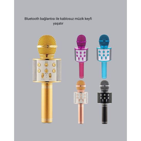 Bluetooth Karaoke Mikrofon – Yüksek Ses Kalitesi Yankı Efektli Uzun Öm