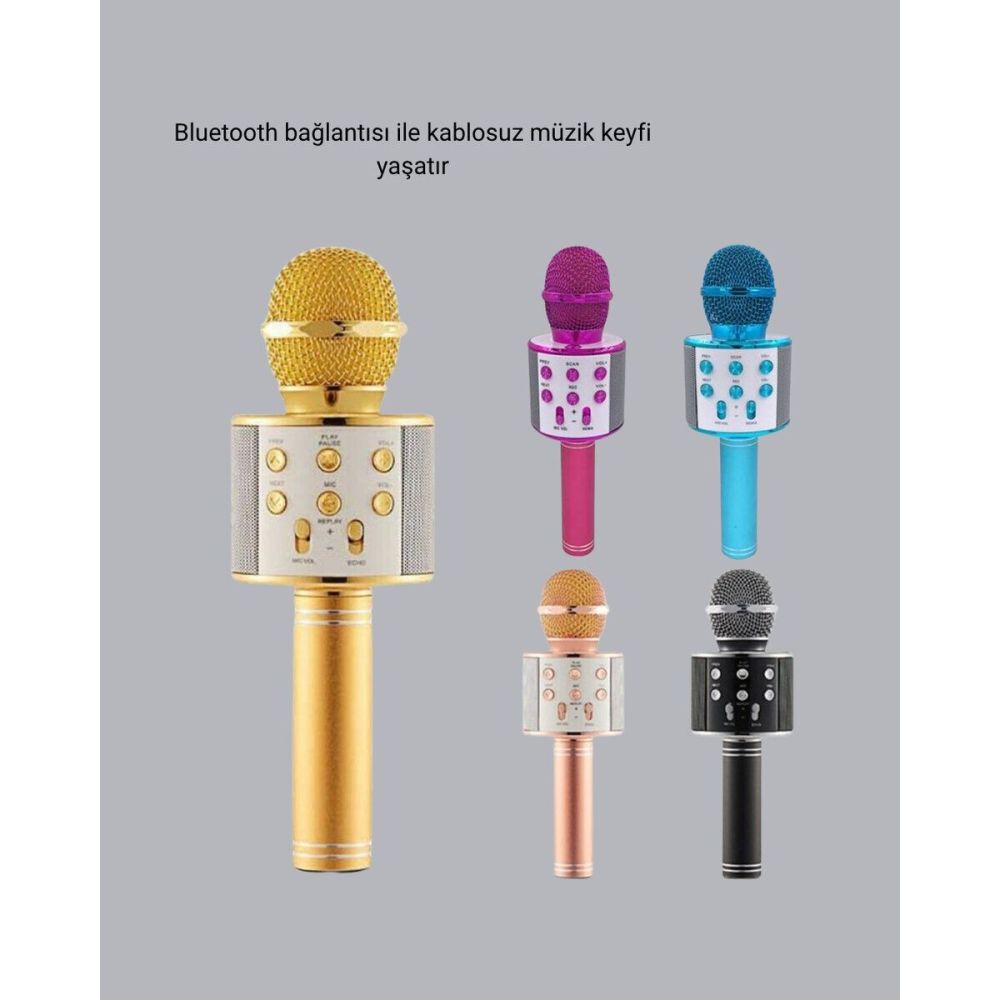 Bluetooth Karaoke Mikrofon – Yüksek Ses Kalitesi Yankı Efektli Uzun Öm