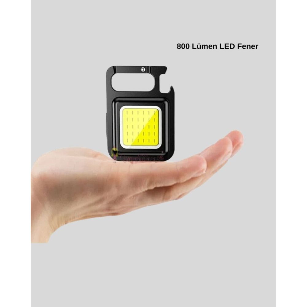 USB Şarjlı 800 Lümen LED Fener – Mini Boy 3 Işık Modlu Anahtarlık Tipi