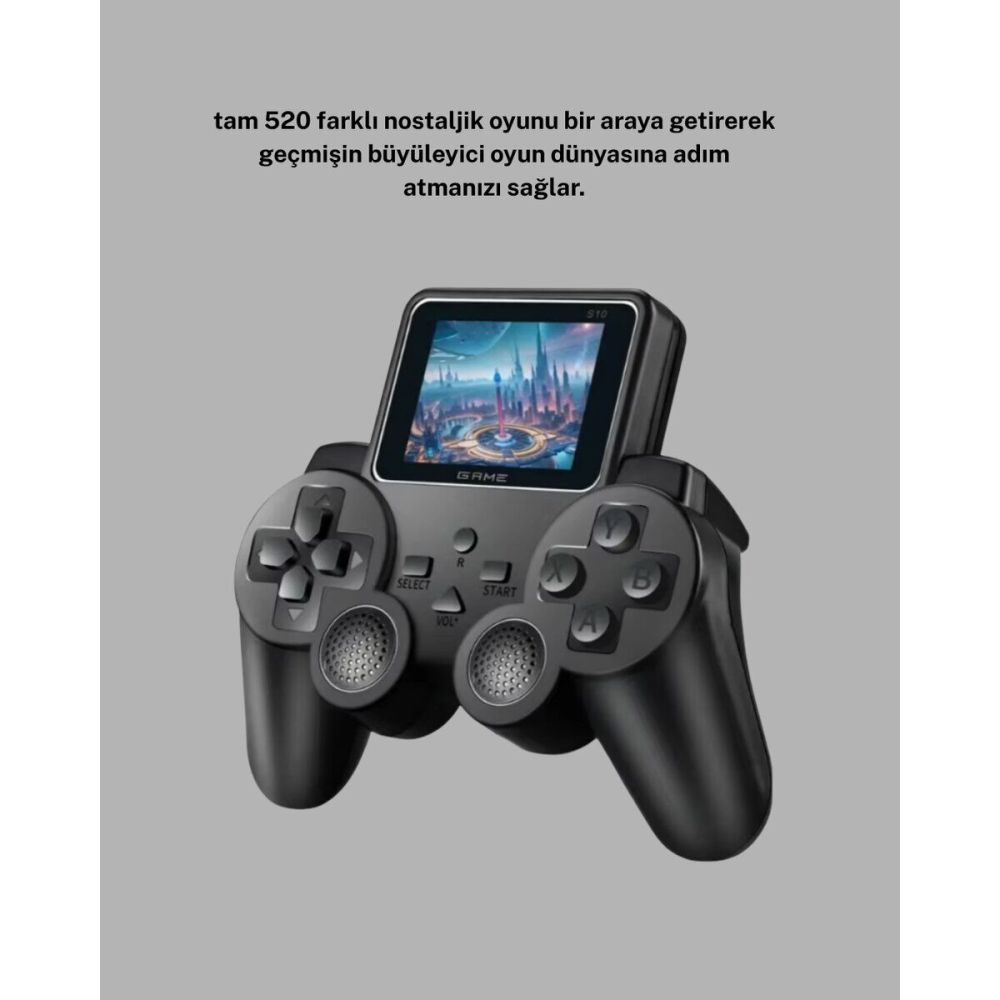 520 Oyunlu Atari S10 El Konsolu – Retro Tasarım Şarjlı ve Taşınabilir 