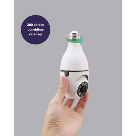 Akıllı Duy Kamera 360 Derece Dönebilir ve PTZ Teknolojili