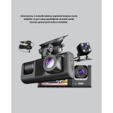Üç Kameralı Araç İçi Kayıt Sistemi Full HD Gece Görüşlü ve G-Sensör De