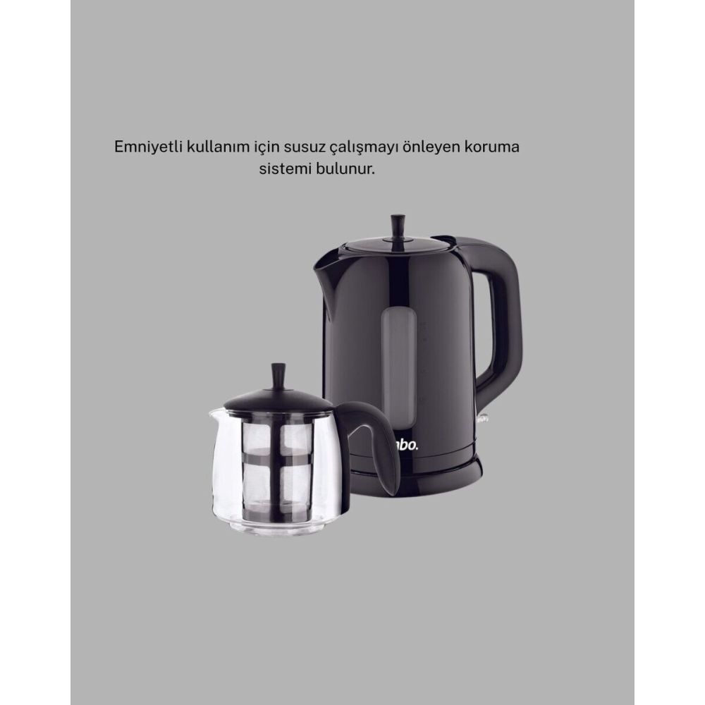 Sinbo STM 5840 Elektrikli Çay Makinesi 1800W Cam Demlik ve Sıcak Tutma