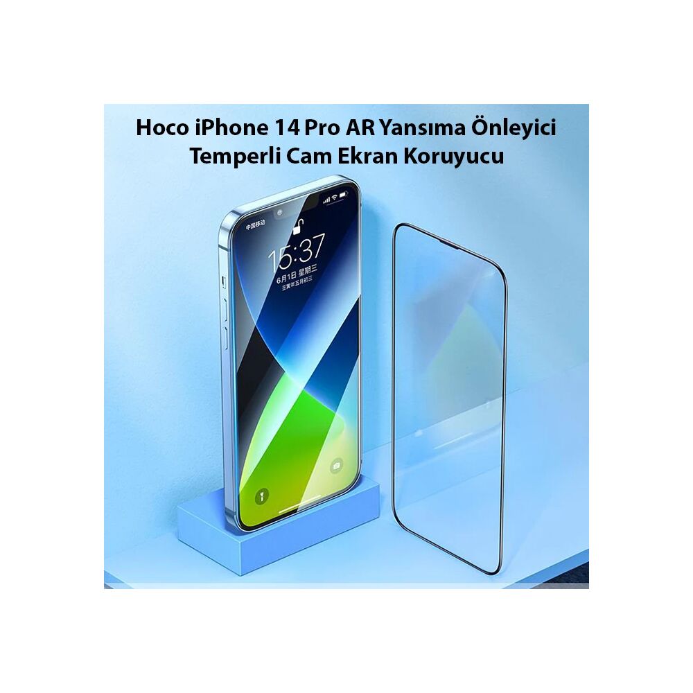 Hoco iPhone 14 Pro AR Yansıma Önleyici Temperli Cam Ekran Koruyucu