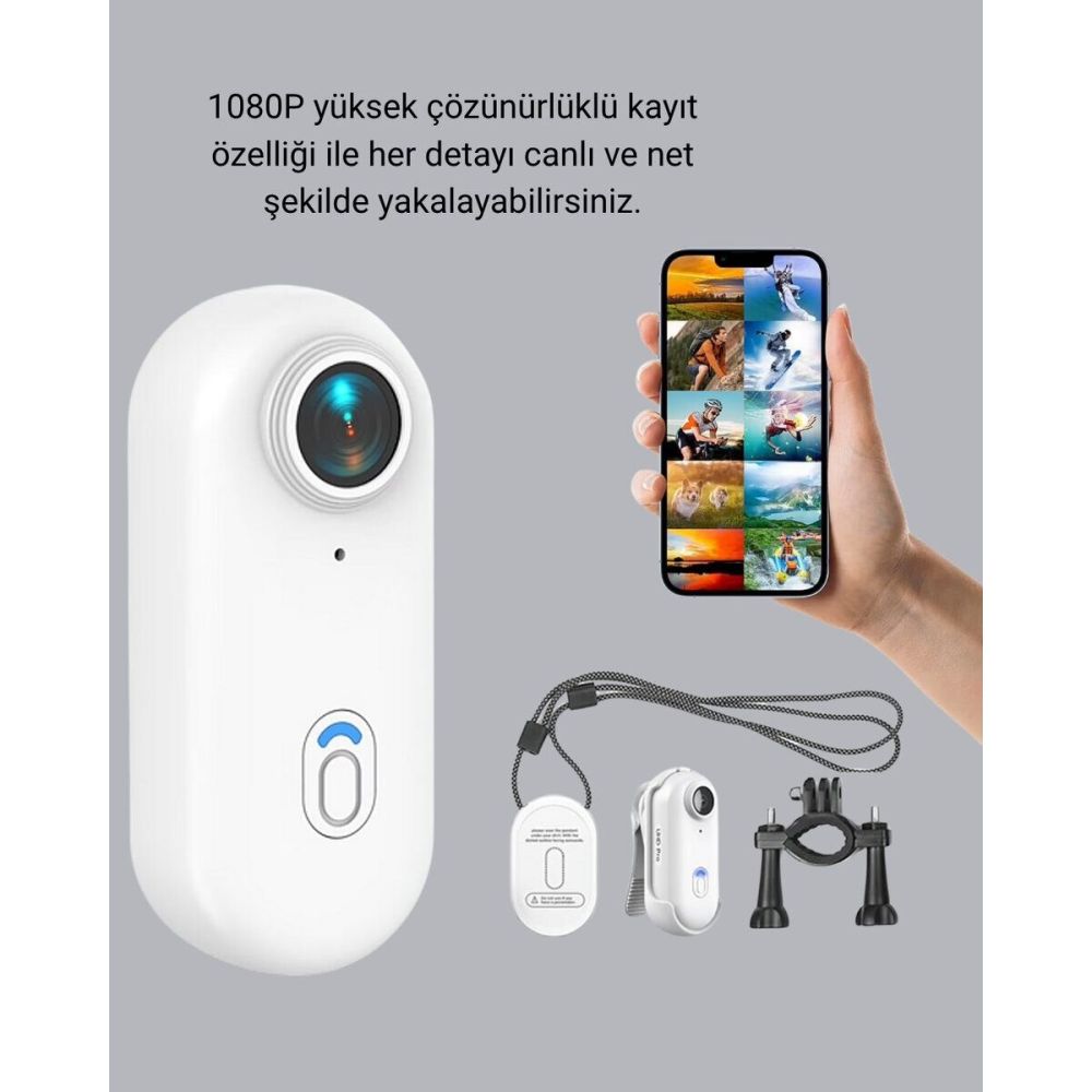 1080P Suya Dayanıklı Aksiyon Spor Kamerası 120° Geniş Açı ve WiFi Dest