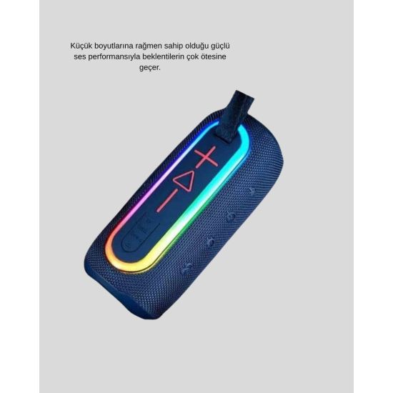 Taşınabilir Mini Bluetooth Hoparlör Güçlü Ses ve Şık Kırmızı Tasarım