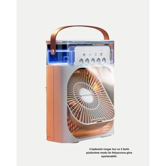 Taşınabilir Mini Klima Fan 3’ü 1 Arada Soğutucu Nemlendirici ve Gece L