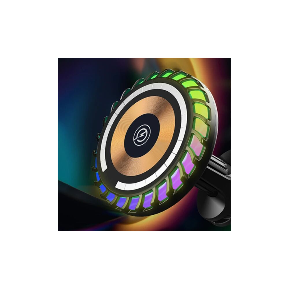 ALLY W06 MagSafe RGB 15W Kablosuz Hızlı Şarj Cihazı ve Araç İçi Telefo