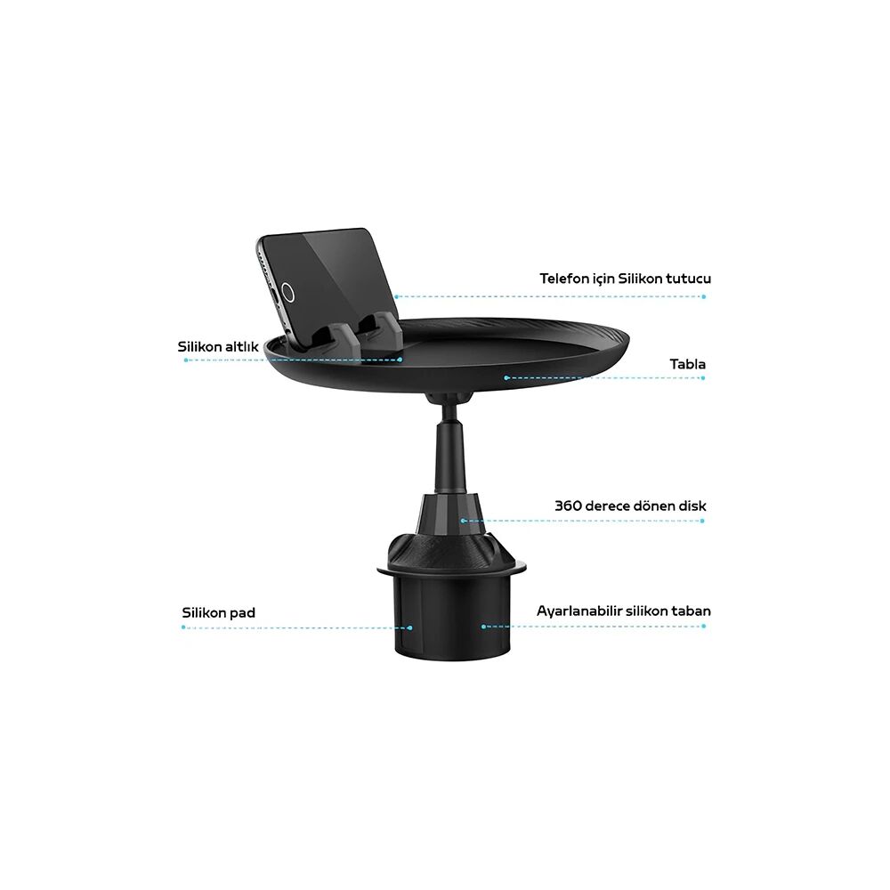 ALLY HB-P05 Universal Araç İçi Telefon Tutucu - Yemek Masası
