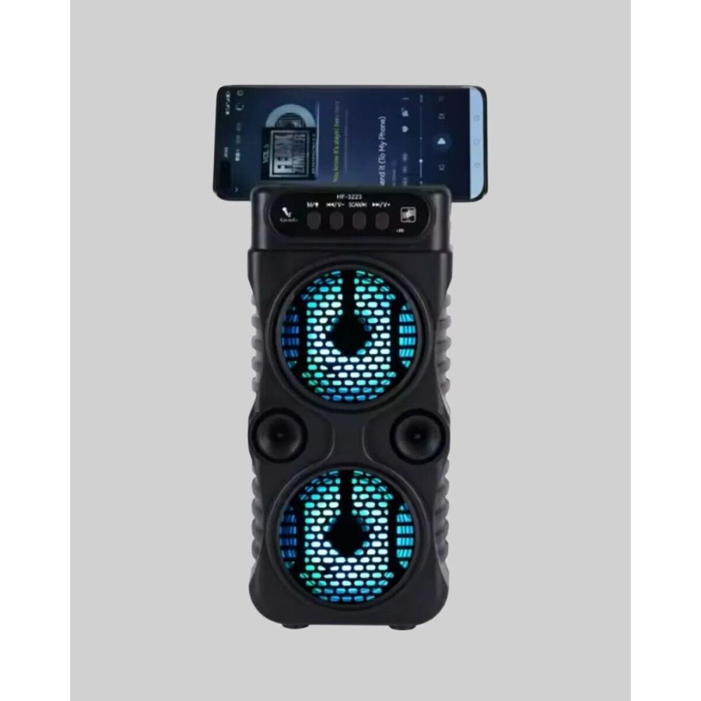 Kablosuz LED Işıklı Bluetooth Hoparlör – FM Radyolu Mikrofon Girişli