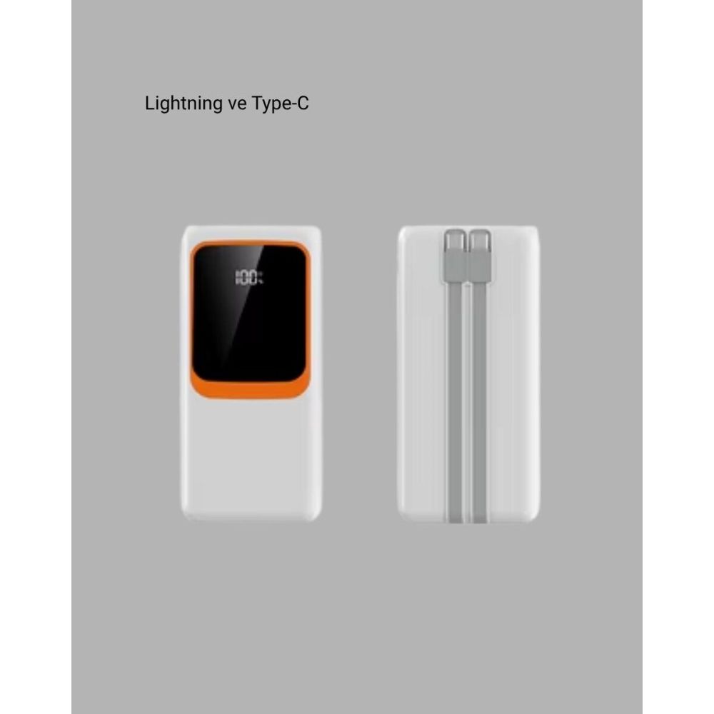 Taşınabilir 10000 mAh Powerbank – Dijital Göstergeli Type-C ve USB Çık