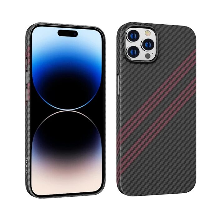 Hoco iPhone 14 Pro 6.1 Kılıf Kevlar Texture Darbe Emici Telefon Kılıfı