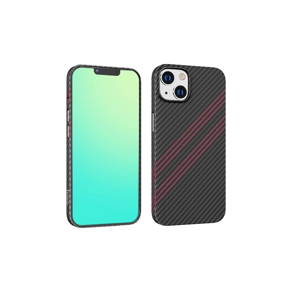 Hoco iPhone 14 Plus 6.7 Kılıf Kevlar Texture Darbe Emici Telefon Kılıf