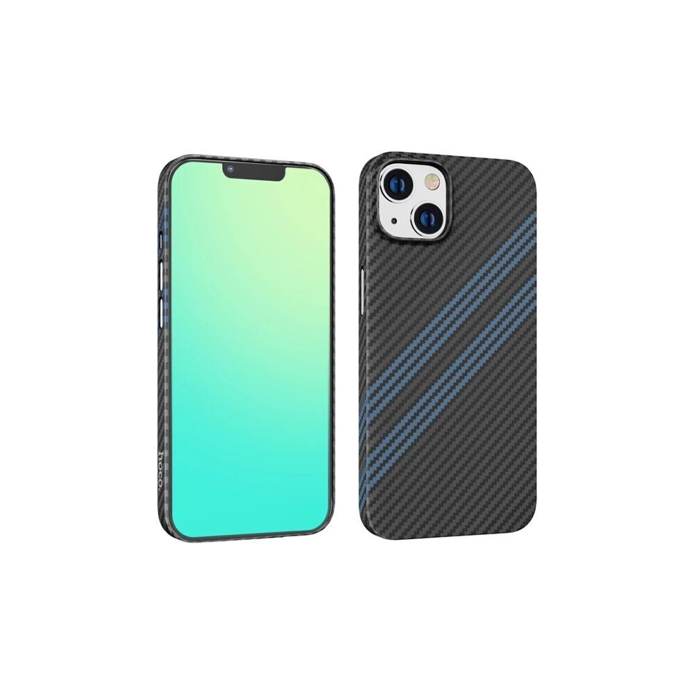 Hoco iPhone 14 Plus 6.7 Kılıf Kevlar Texture Darbe Emici Telefon Kılıf