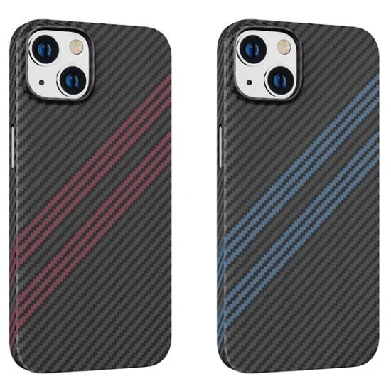 Hoco iPhone 14 Plus 6.7 Kılıf Kevlar Texture Darbe Emici Telefon Kılıf