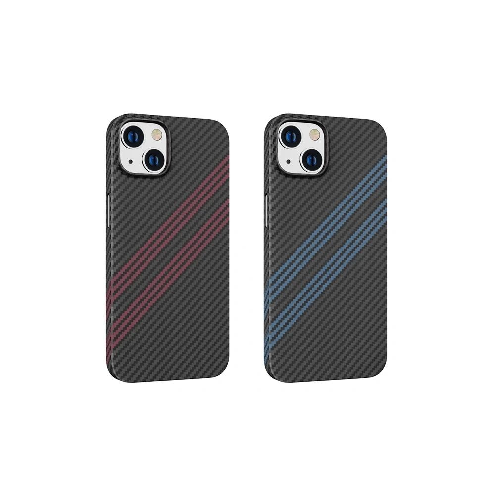 Hoco iPhone 14 Plus 6.7 Kılıf Kevlar Texture Darbe Emici Telefon Kılıf
