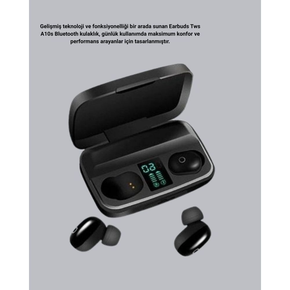 TWS Bluetooth Kulaklık 1800mAh Şarj Kutulu Dijital Ekranlı