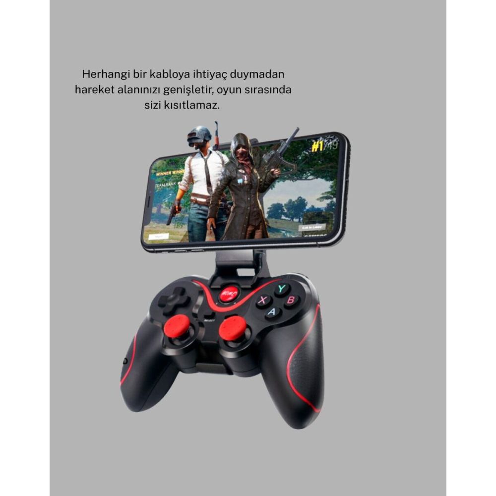 Kablosuz Bluetooth Oyun Kolu Mobil TV PC Uyumlu Ergonomik Tasarım