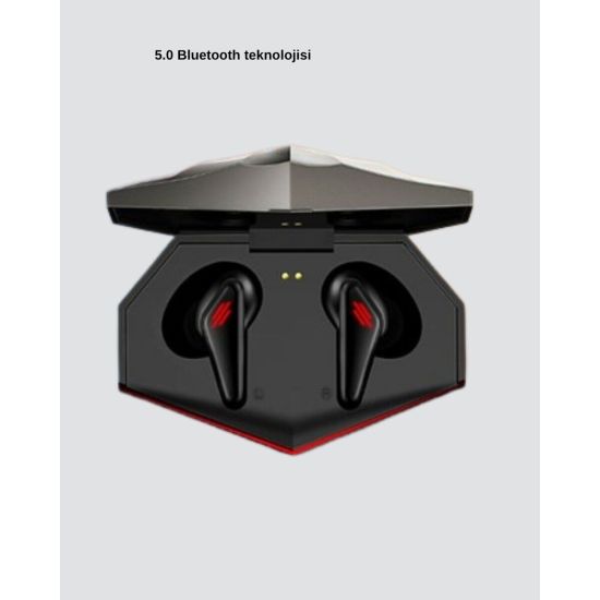 Bluetooth 5.0 Kablosuz Kulaklık LED Işıklı Silikonlu Tasarımlı