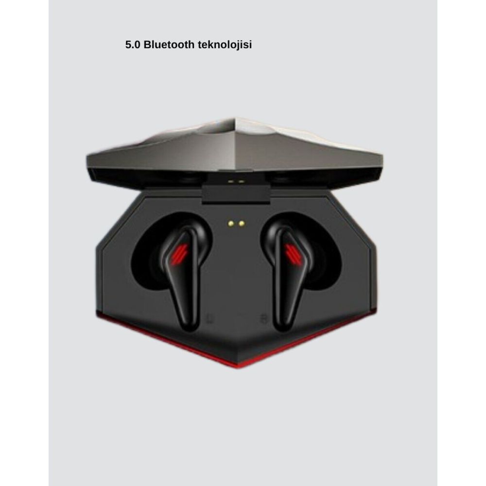 Bluetooth 5.0 Kablosuz Kulaklık LED Işıklı Silikonlu Tasarımlı