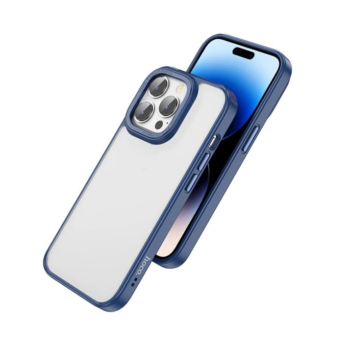 Hoco iPhone 14 Pro Golden Shield Frosted Silikon Telefon Kılıfı