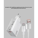120W Hızlı Şarj Başlığı Ultra Güçlü Type-C Adaptör Kablo Dahil