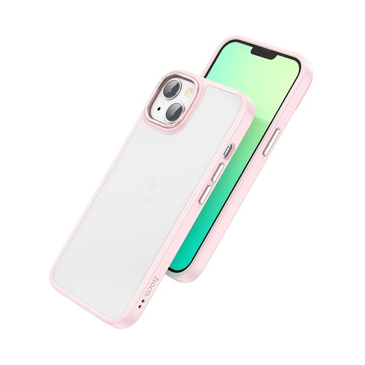 Hoco iPhone 14 Plus Golden Shield Frosted Silikon Telefon Kılıfı