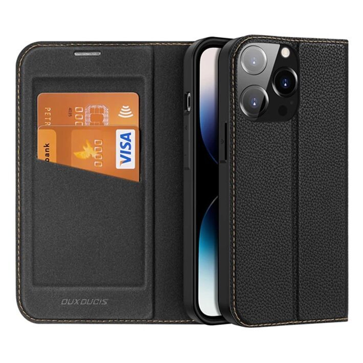 Dux Ducis iPhone 14 Pro 6.1 Kılıf Skin X2 Series PU Deri Manyetik Kapa
