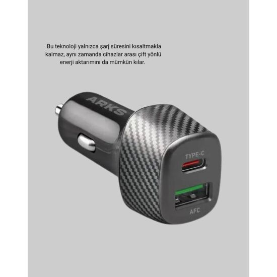PD Destekli 38W Araç Şarj Başlığı Type-C + USB Çift Çıkış Hızlı Şarj