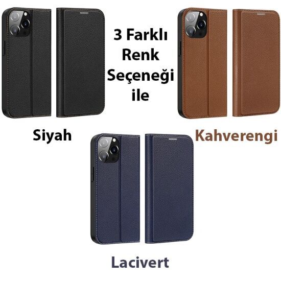 Dux Ducis iPhone 14 Pro 6.1 Kılıf Skin X2 Series PU Deri Manyetik Kapa