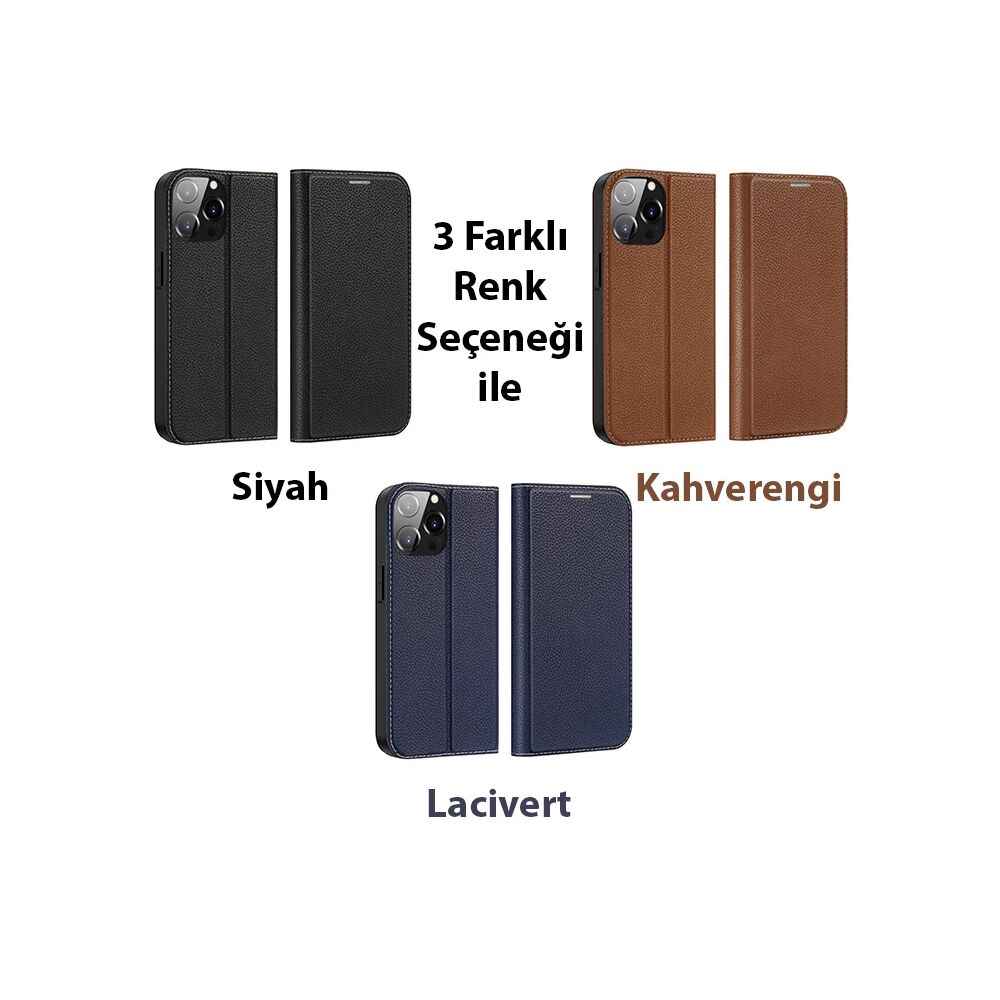 Dux Ducis iPhone 14 Pro 6.1 Kılıf Skin X2 Series PU Deri Manyetik Kapa