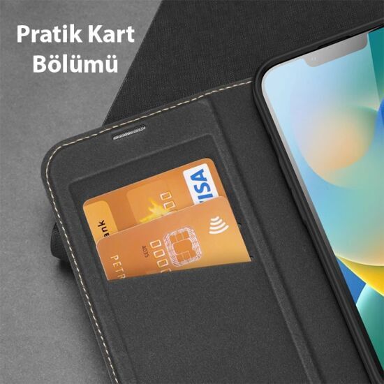 Dux Ducis iPhone 14 Pro 6.1 Kılıf Skin X2 Series PU Deri Manyetik Kapa
