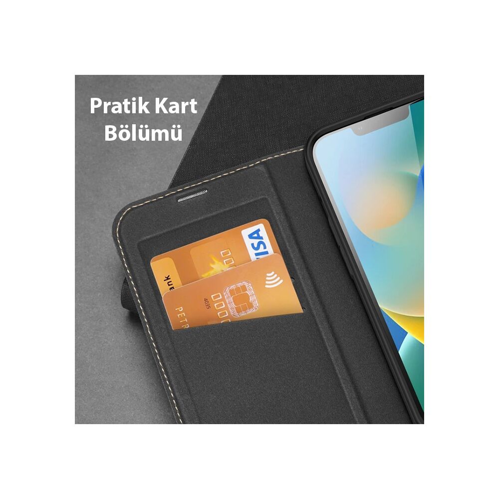 Dux Ducis iPhone 14 Pro 6.1 Kılıf Skin X2 Series PU Deri Manyetik Kapa