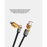65W 4’ü 1 Arada Örgülü Hızlı Şarj Kablosu USB-C USB-A Çoklu Şarj Dayan