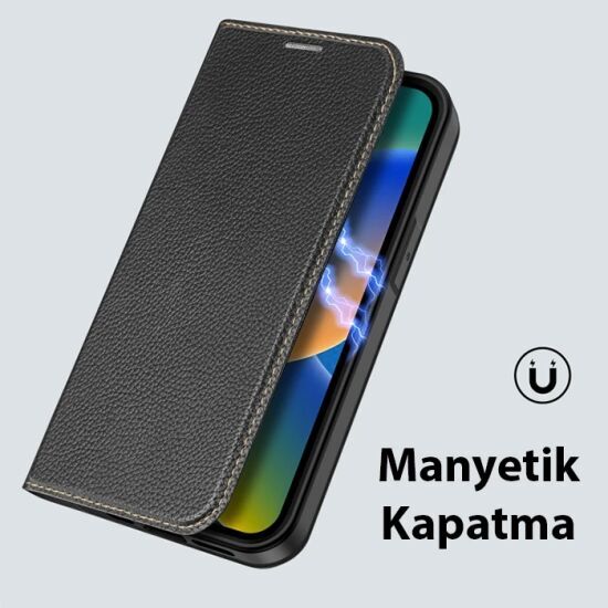 Dux Ducis iPhone 14 Plus 6.7 Kılıf Skin X PU Deri Manyetik Kapaklı Kıl