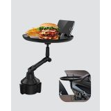360° Döner Araç Bardaklık Tepsisi Geniş Yemek Alanlı Telefon Standlı