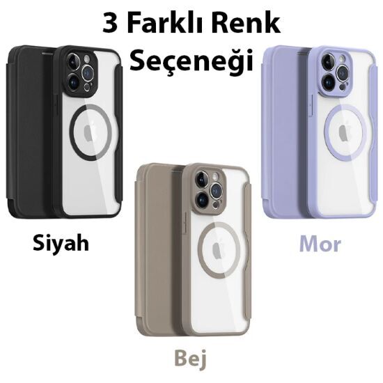 Dux Ducis iPhone 14 Pro 6.1 Kılıf Skin X Pro Series MagSafe Kapaklı Kı