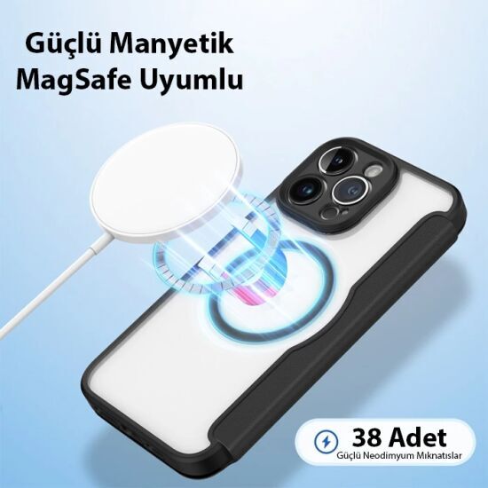 Dux Ducis iPhone 14 Pro 6.1 Kılıf Skin X Pro Series MagSafe Kapaklı Kı