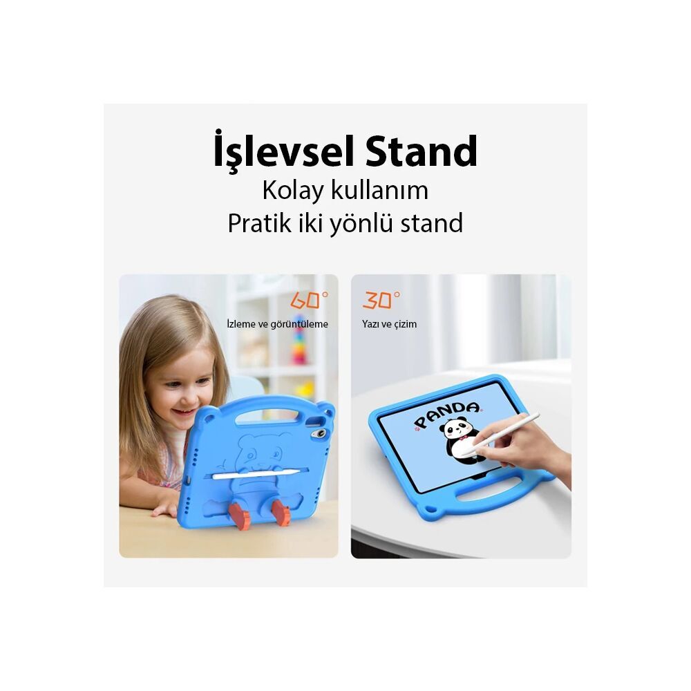 Dux Ducis iPad 10.2 2022 Kılıf Panda Serisi Çocuk Shockproof Standlı K