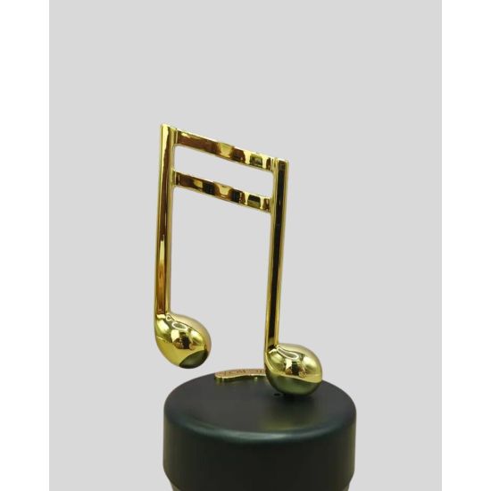 Altın Nota Figürlü Dönen Müzik Kutusu Dekoratif Music Box